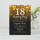 Invitation 18e anniversaire - Black White Gold (Debout devant)