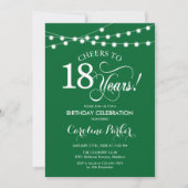 Invitation 18e anniversaire - Blanc vert (Devant)