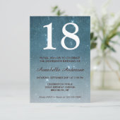 Invitation 18e anniversaire Bleu Minuit Nuit Sky Star Étincel (Debout devant)