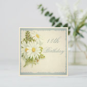 Invitation 18e anniversaire Chic Vintage Daisies (Debout devant)