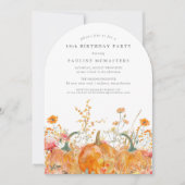 Invitation 18e anniversaire Citrouille Fleur sauvage automne (Devant)