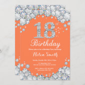 Invitation 18e anniversaire Coral et Diamant d'argent (Devant / Derrière)