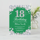 Invitation 18e anniversaire Diamant vert et argent (Debout devant)