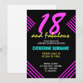 Invitation 18e anniversaire fabuleux Dix-huit Anniversaire (Devant / Derrière)