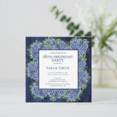 Invitation 18e Anniversaire Fête Rustique Bois Hydrangeas Ble (Debout devant)