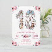 Invitation 18e anniversaire fille photo Collage rose Fleur bl (Debout devant)