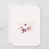 Invitation 18e anniversaire Fleur d'aquarelle violette et tur (Dos)