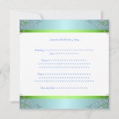 Invitation 18e anniversaire Florale d'argent blanc blanc bleu (Dos)