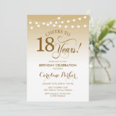Invitation 18e anniversaire - Gold White (Debout devant)