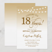 Invitation 18e anniversaire - Gold White (Devant / Derrière)