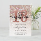 Invitation 18e anniversaire Parties scintillant Champagne (Debout devant)