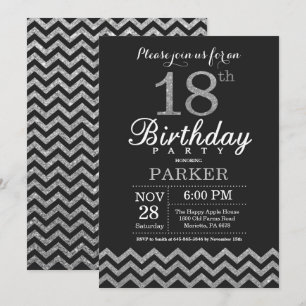 Invitation 18e anniversaire Parties scintillant d'
