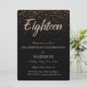Invitation 18e anniversaire Parties scintillant d'or (Debout devant)