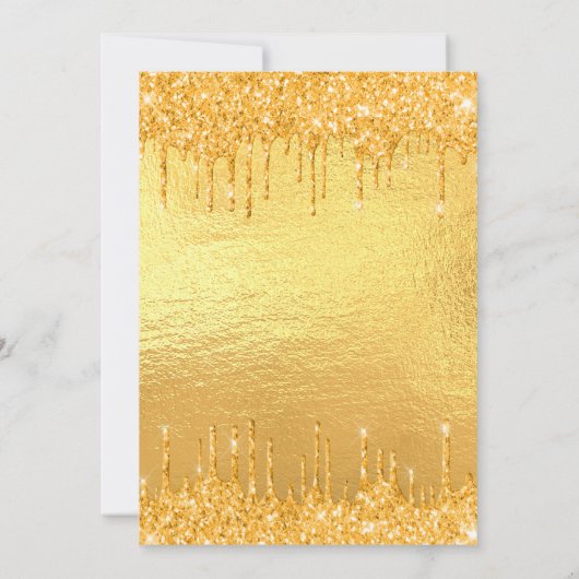 Invitation 18e anniversaire parties scintillant or gouttes (Dos)