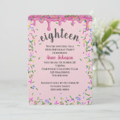 Invitation 18e Anniversaire Pink Icing Et Sprinkles (Debout devant)