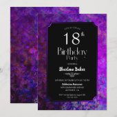 Invitation 18e anniversaire Purple et Black Party (Devant / Derrière)