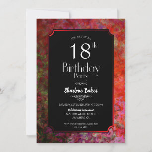 Invitation 18e anniversaire Red and Black Party