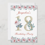Invitation 18e anniversaire Rose (Devant)