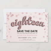 Invitation 18e anniversaire Rose Gold Blush Pink Parties scin (Devant)