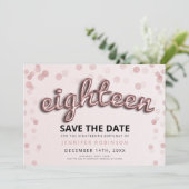 Invitation 18e anniversaire Rose Gold Blush Pink Parties scin (Debout devant)