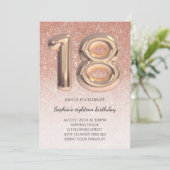 Invitation 18e anniversaire Rose Parties scintillant or Ado d (Debout devant)