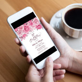 Invitation 18e anniversaire Rose Rose Floral Party