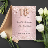 Invitation 18e anniversaire rose rose rose rose rose rose par