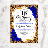 18e anniversaire - Royal Blue Gold Empreinte de lé