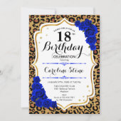 Invitation 18e anniversaire - Royal Blue Gold Empreinte de lé (Devant)