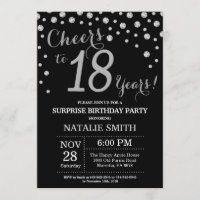 18e anniversaire surprise Diamant noir et argent