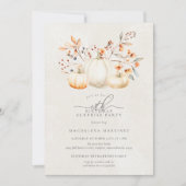 Invitation 18e anniversaire Surprise Party Citrouille blanc a (Devant)