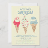 Invitation 18e anniversaire Surprise Party Ice Cream Cone (Devant)