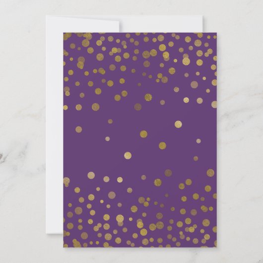 Invitation 18e anniversaire violet or Confetti Dot moderne ch (Dos)