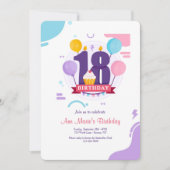 Invitation 18e fête d'anniversaire (Devant)