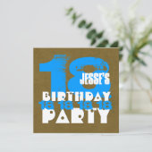 Invitation 18e fête d'anniversaire 18 ans Grunge Z18A (Debout devant)