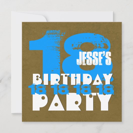 Invitation 18e fête d'anniversaire 18 ans Grunge Z18A (Devant)
