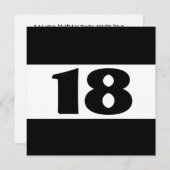 Invitation 18e fête d'anniversaire Black and White Modern W85 (Devant / Derrière)