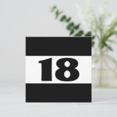 Invitation 18e fête d'anniversaire Black and White Modern W85 (Debout devant)
