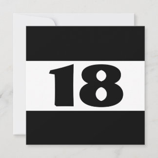 Invitation 18e fête d'anniversaire Black and White Modern W85