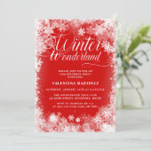 Invitation 18e fête d'anniversaire Hiver Wonderland Flocon de (Debout devant)