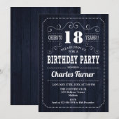 Invitation 18e fête d'anniversaire - Motif de bois de la Mari (Devant / Derrière)