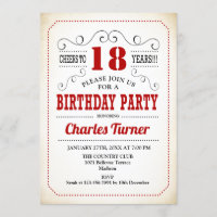 18e fête d'anniversaire - Retro Crémeux Blanc et R