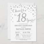 Invitation 18e jour de Birthday Silver Glitter Diamond Invite<br><div class="desc">18e Birthday Invite h Silver Glitter Diamond Background. Silver Confeti. Adult Birthday. Peindre Men ou Women Birthday. For further customization,  please click the "Customize it" button and use our design tool to modify this template.</div>