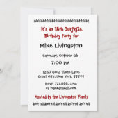 Invitation 18e SURPRISE Anniversaire de la Fête Noir Blanc Re (Dos)