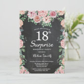 Invitation 18ème anniversaire de surprise rose florale de (Debout devant)