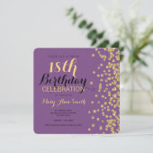 Invitation 18ème Pourpre de confettis de parties (Debout devant)