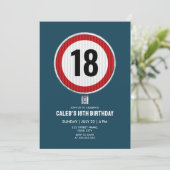 Invitation 18th Birthday Speed Limit Sign - ANY AGE (Debout devant)