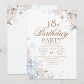 Invitation 18th Birthday Winter Beach Shells Party (Devant / Derrière)