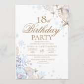 Invitation 18th Birthday Winter Beach Shells Party (Devant)