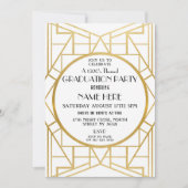 Invitation 1920 Art Déco Graduation Party Gatsby Gold Invitat (Devant)